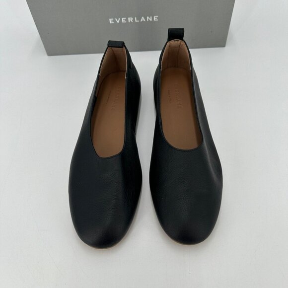 Everlane The Italian Leather Day Glove Flats in Black sz 10.5 Women's Career nib - Picture 3 of 6